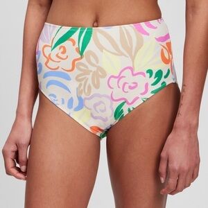 NWT! Multifloral Recycled High Rise Bikini Bottom - Size XL 🌻